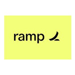 The image shows the Ramp logo with the word "ramp" in black lowercase letters and a curved design on a yellow background.